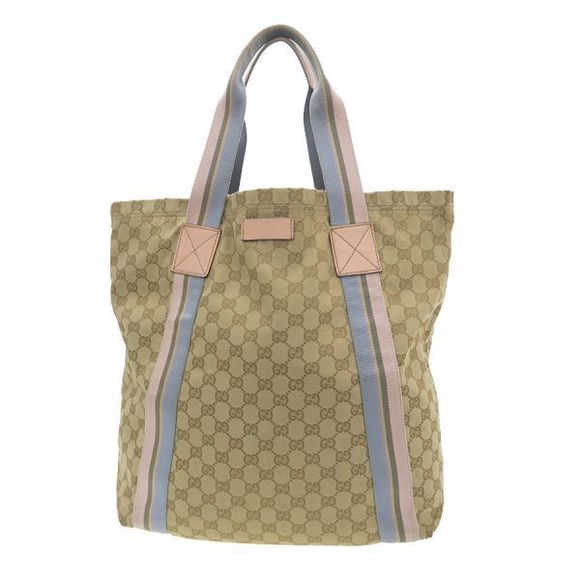 Gucci GG Canvas Tote Bag Beige Pink - Picture 1 of 9